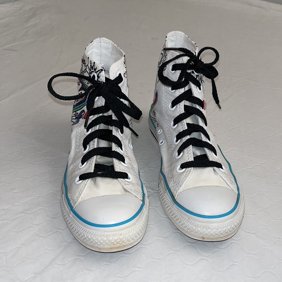Converse Custom Unicorn Horse white multicolor high top sneakers - Picture 5 of 11